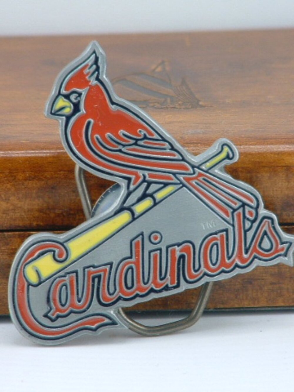 MLB Cardinal Red & Silver Belt Buckle